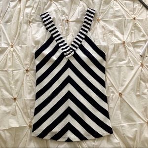 Anthropologie Navy/White Striped Tank Blouse